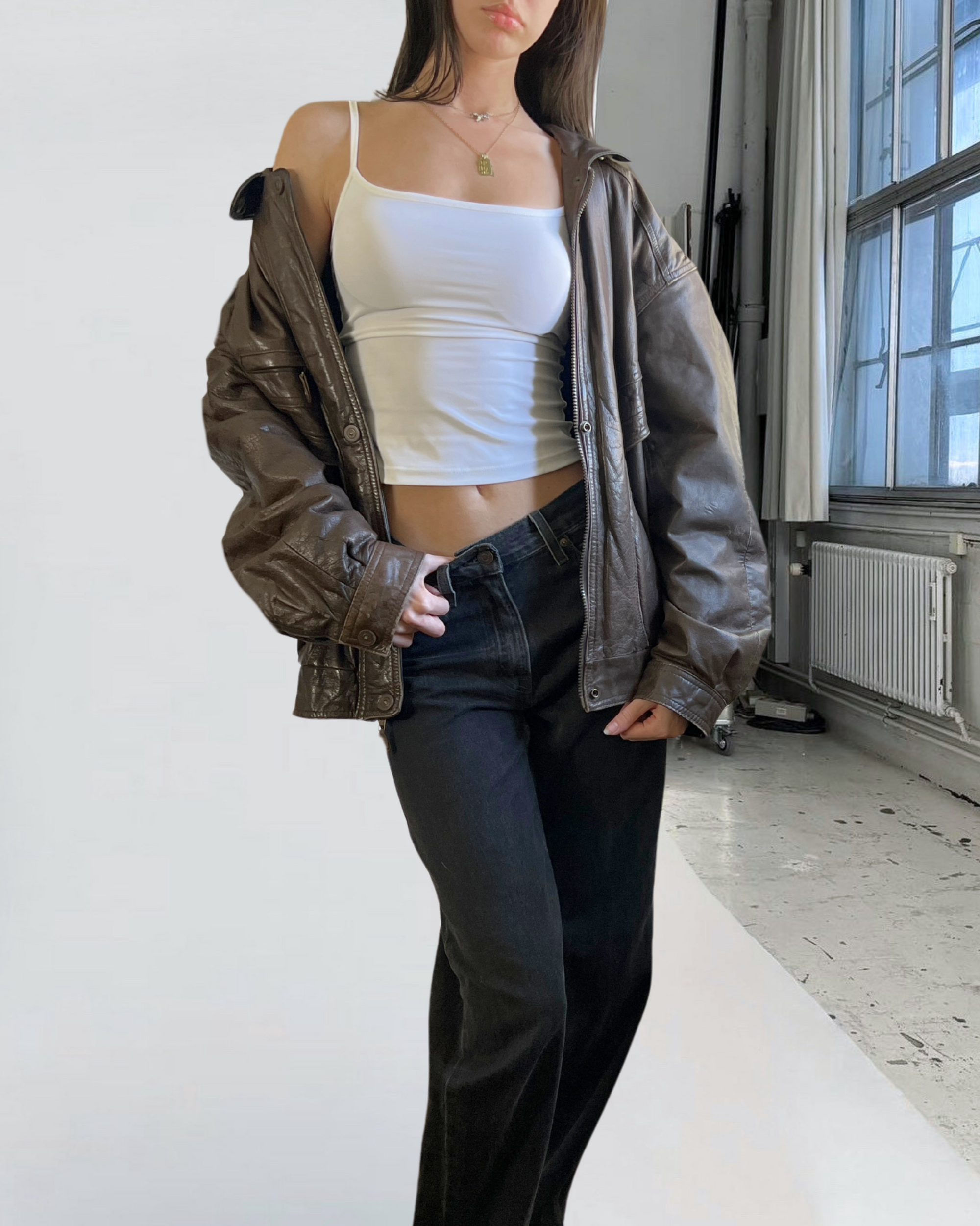 Cricketeer Leather Bomber