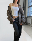 Cricketeer Leather Bomber