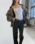 Cricketeer Leather Bomber