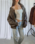 Ally Leather Bomber
