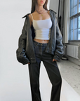 Cordovan Leather Bomber