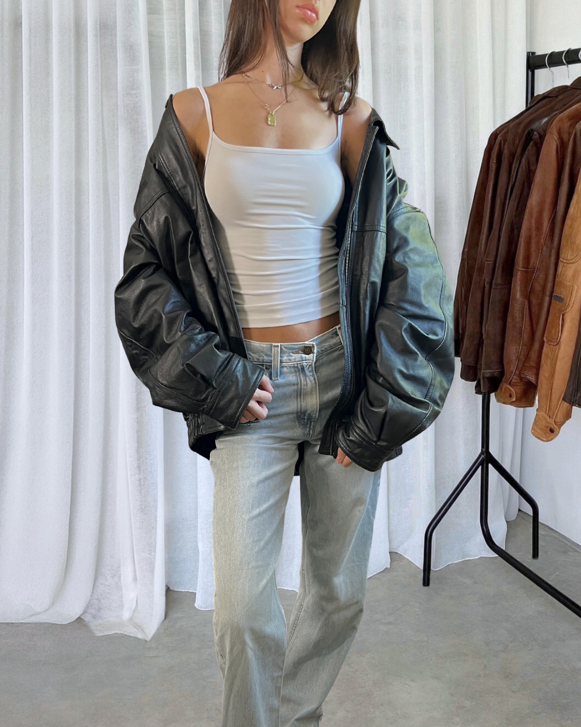 Sports Leather Bomber