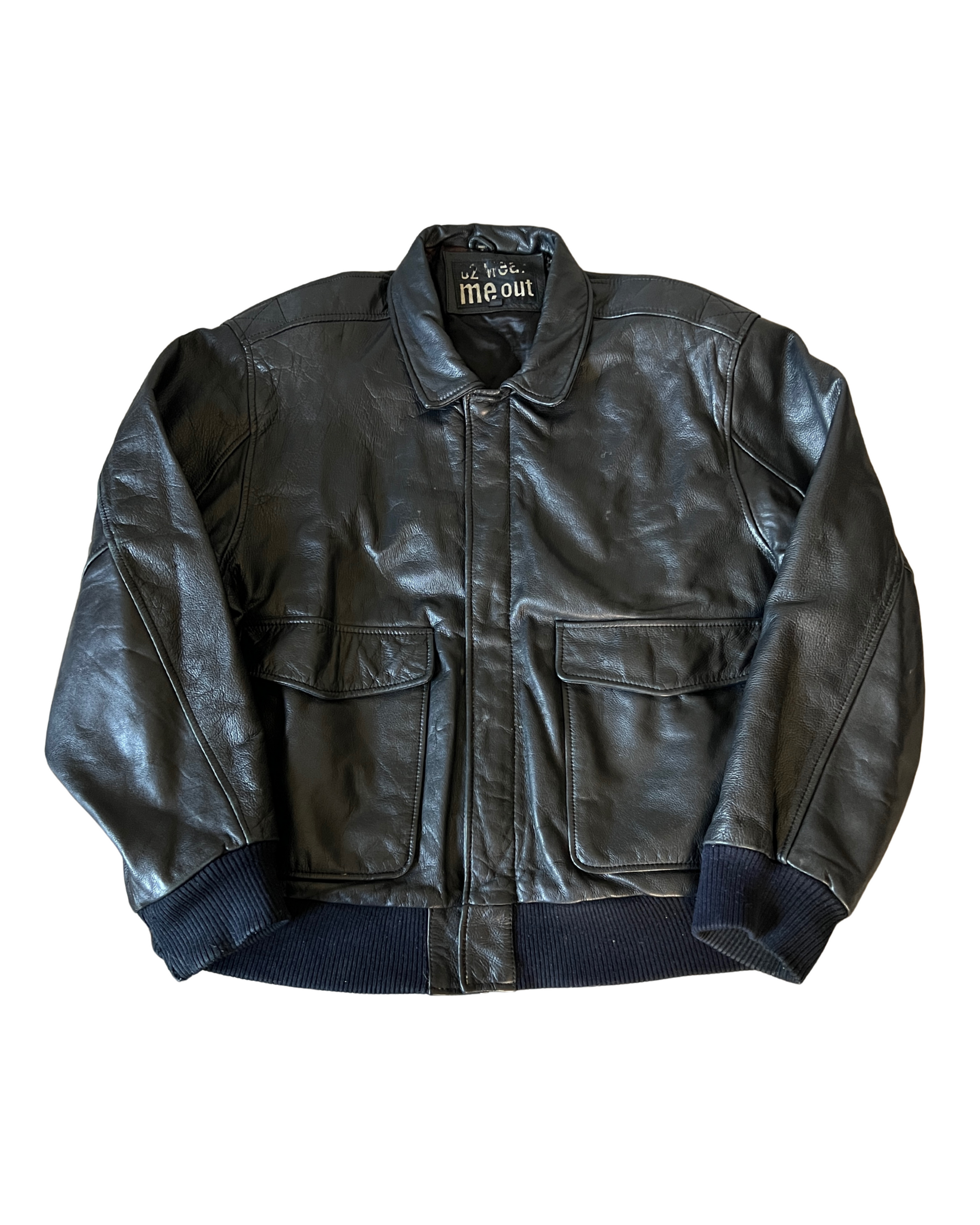 Sashy Leather Bomber