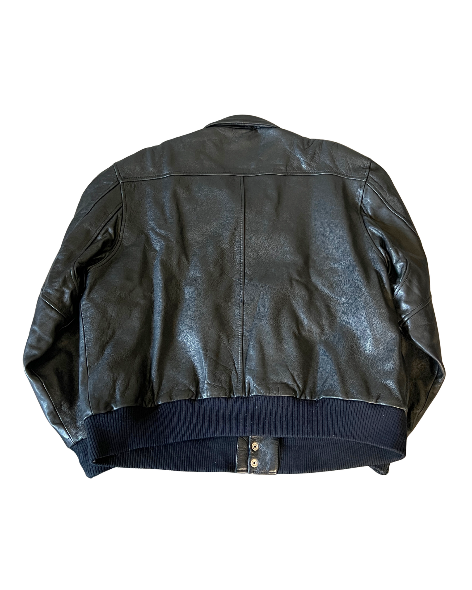 Sashy Leather Bomber
