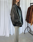 Sashy Leather Bomber