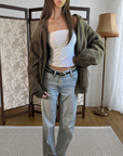 Grace Leather Bomber