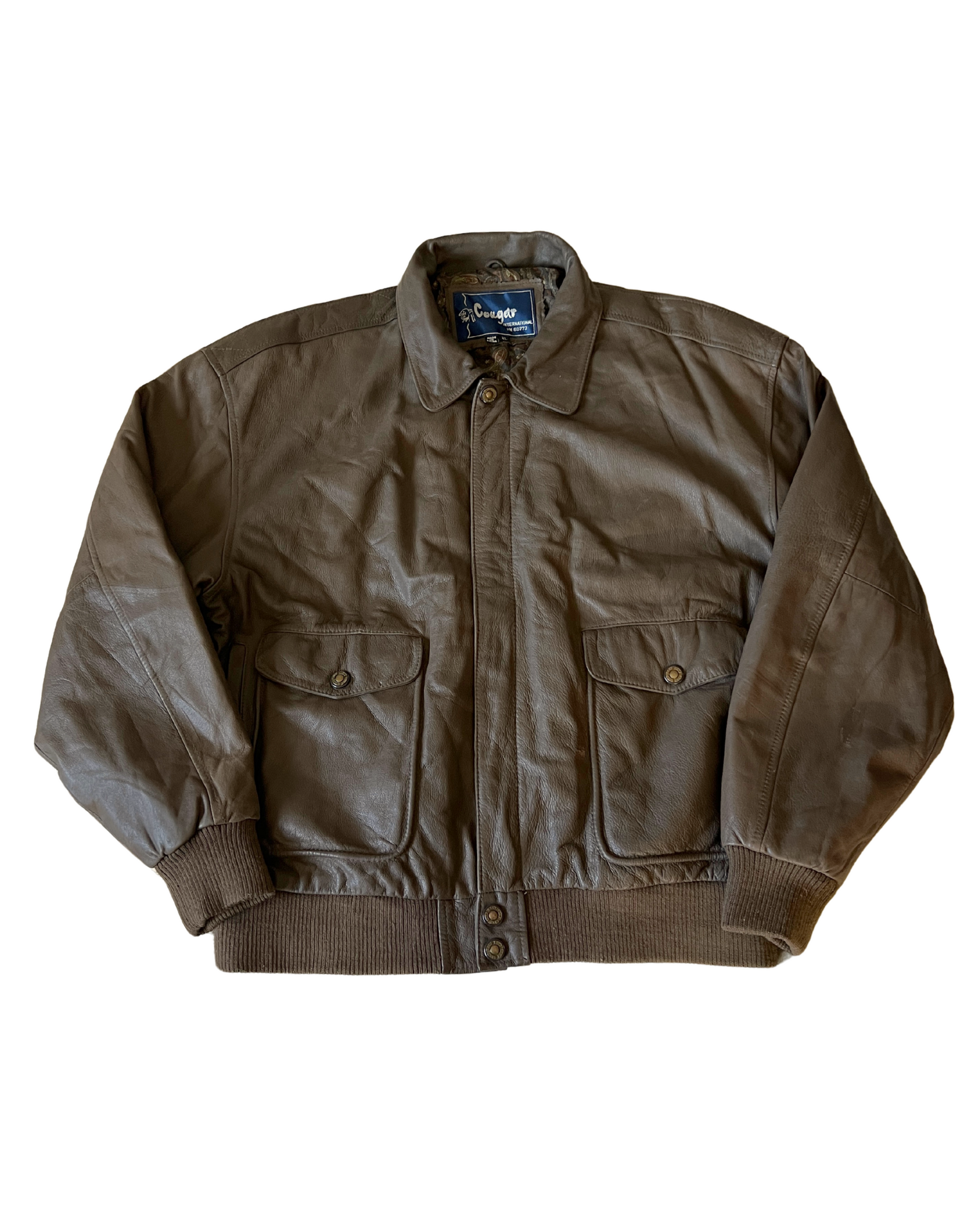 Cougar Leather Bomber