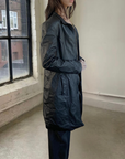 35" Akoury Leather Trench