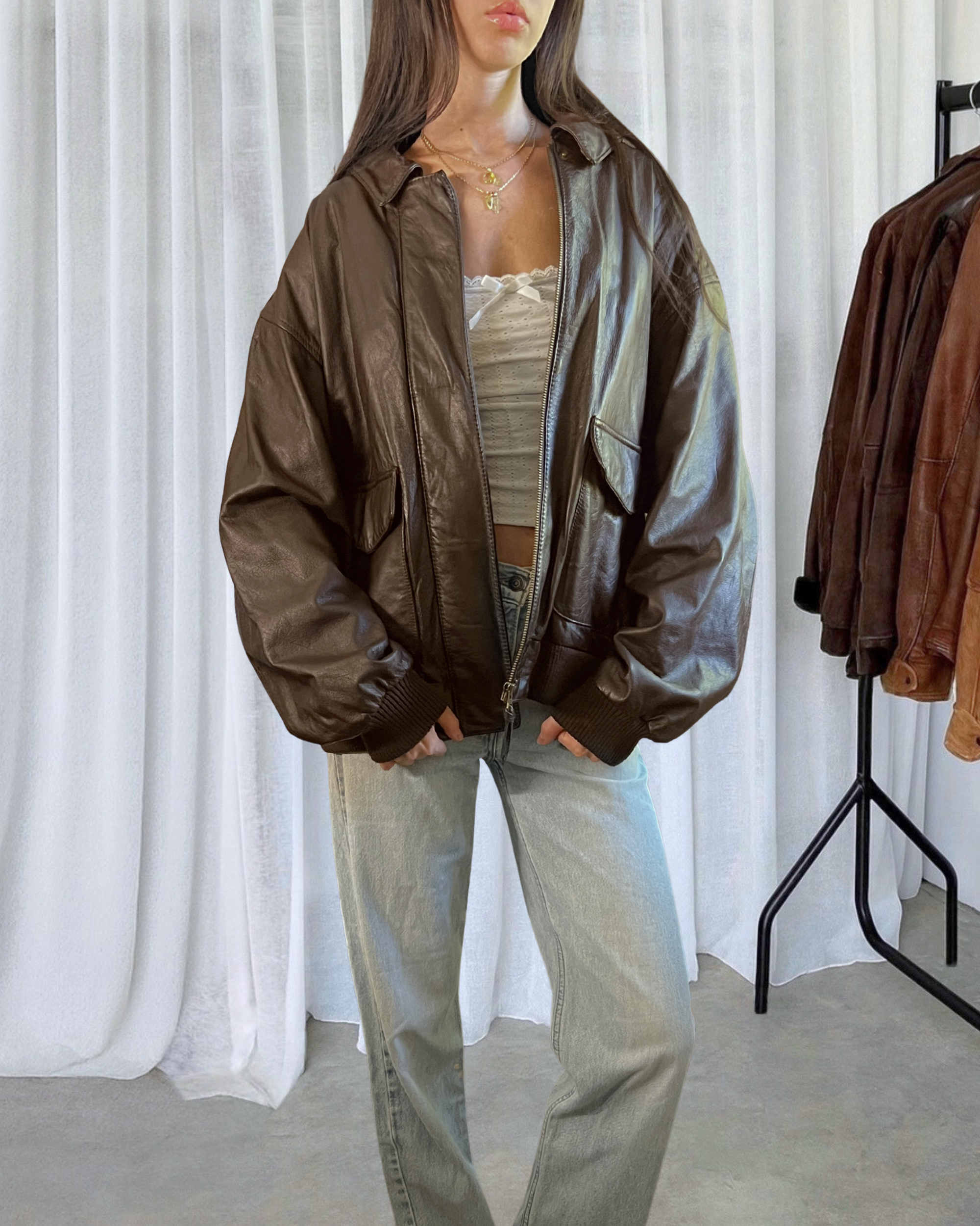 Ari Leather Bomber