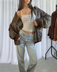 Ari Leather Bomber