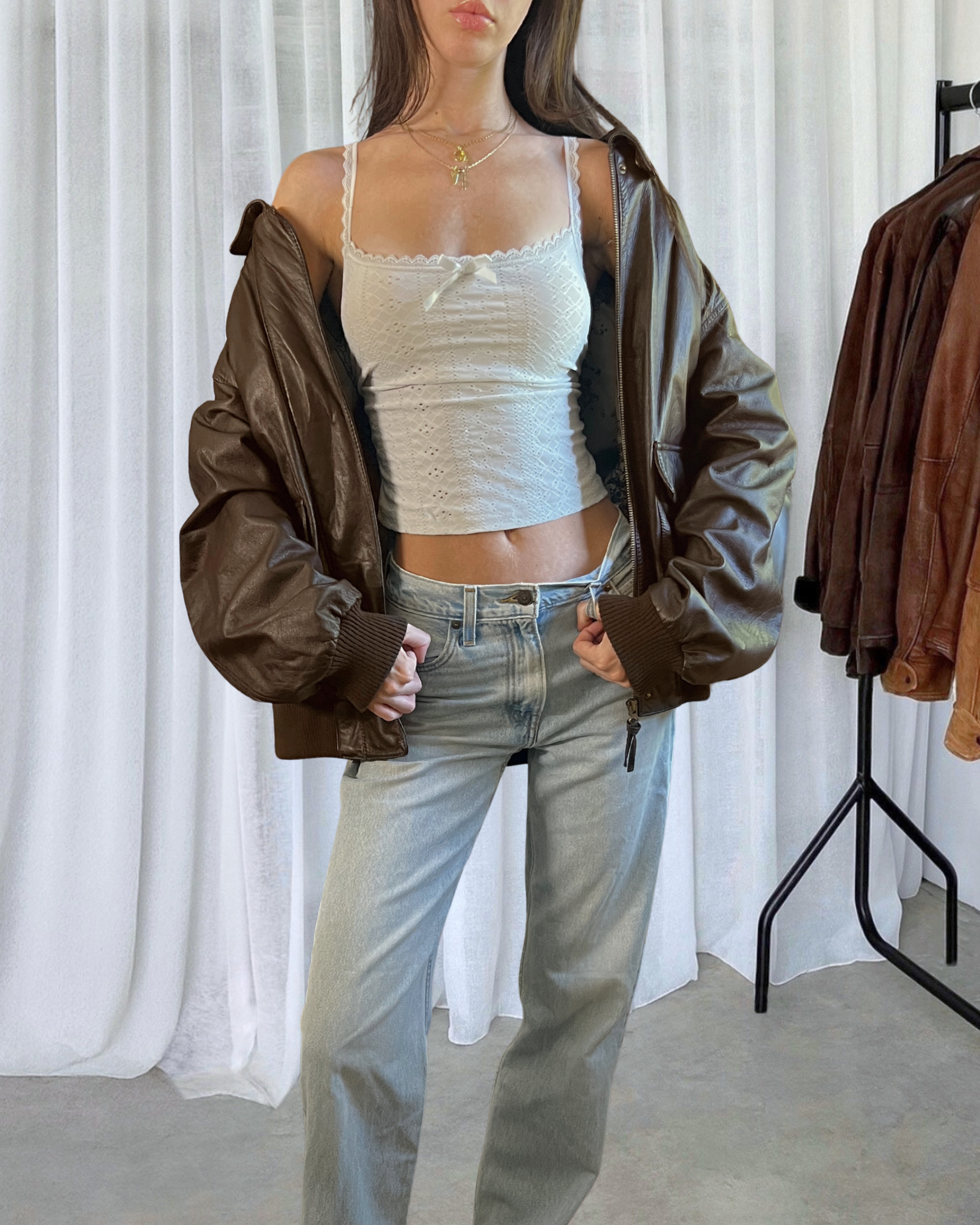 Ari Leather Bomber
