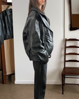 Thalia Leather Bomber