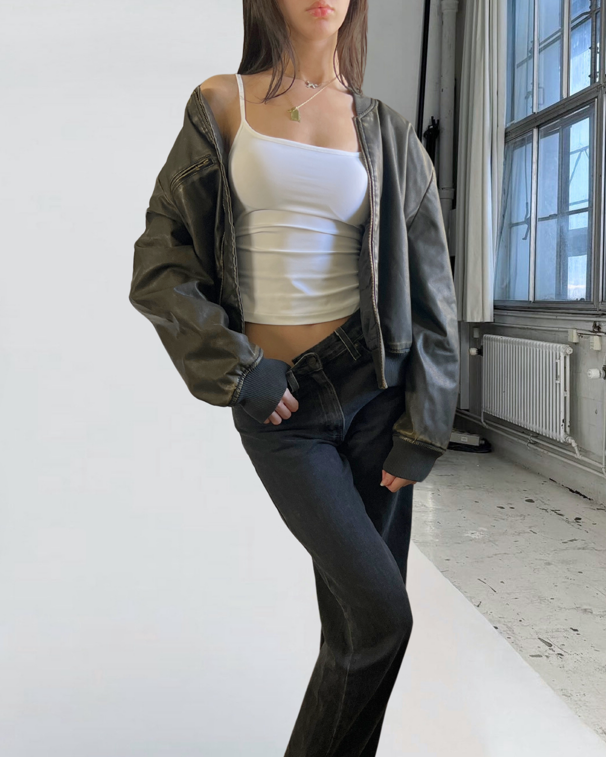 Cropped Vegan Bomber