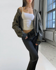 Cropped Vegan Bomber