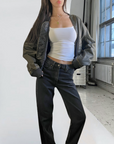 Cropped Vegan Bomber