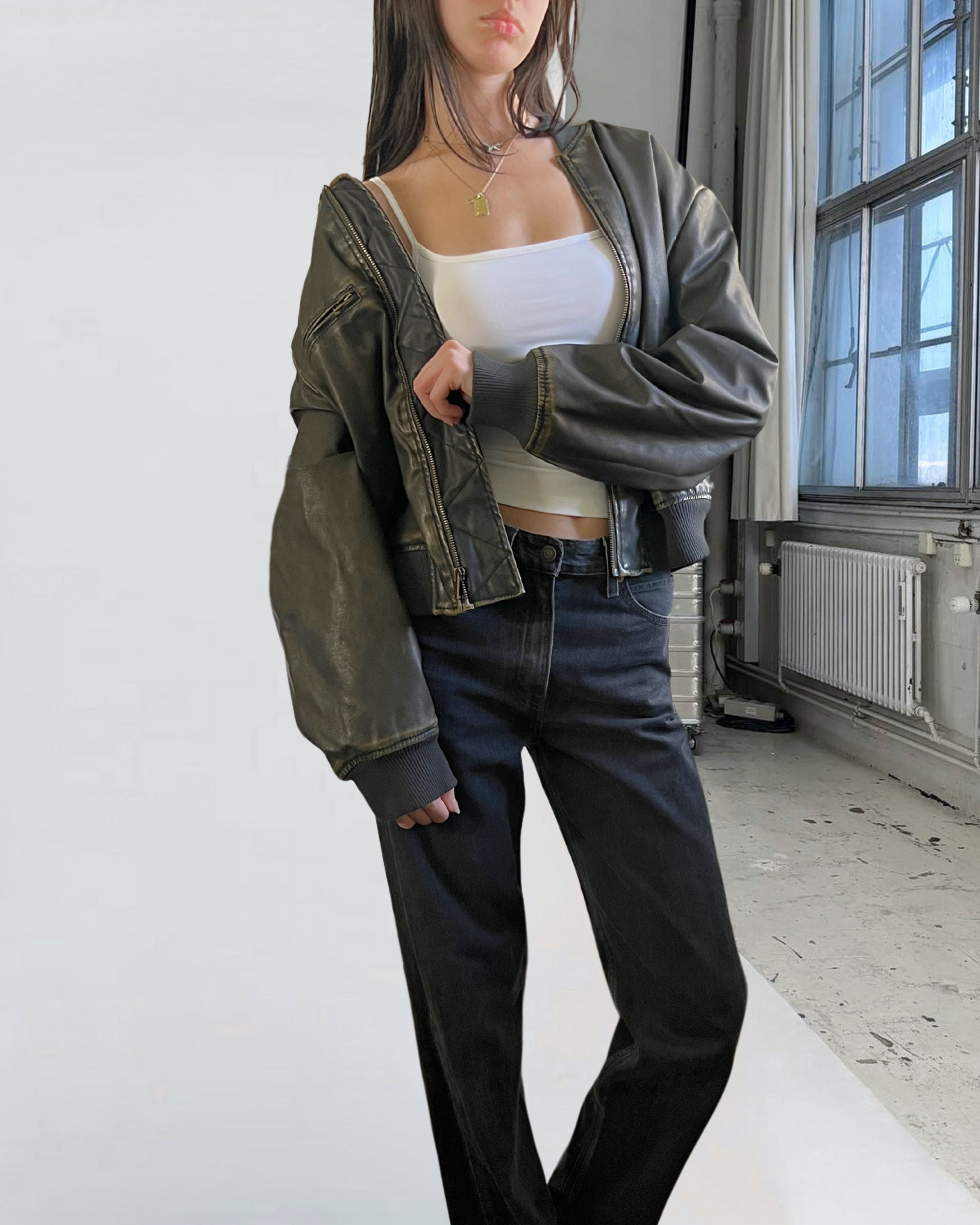 Cropped Vegan Bomber