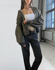 Cropped Vegan Bomber