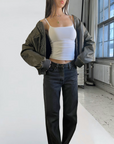 Cropped Vegan Bomber