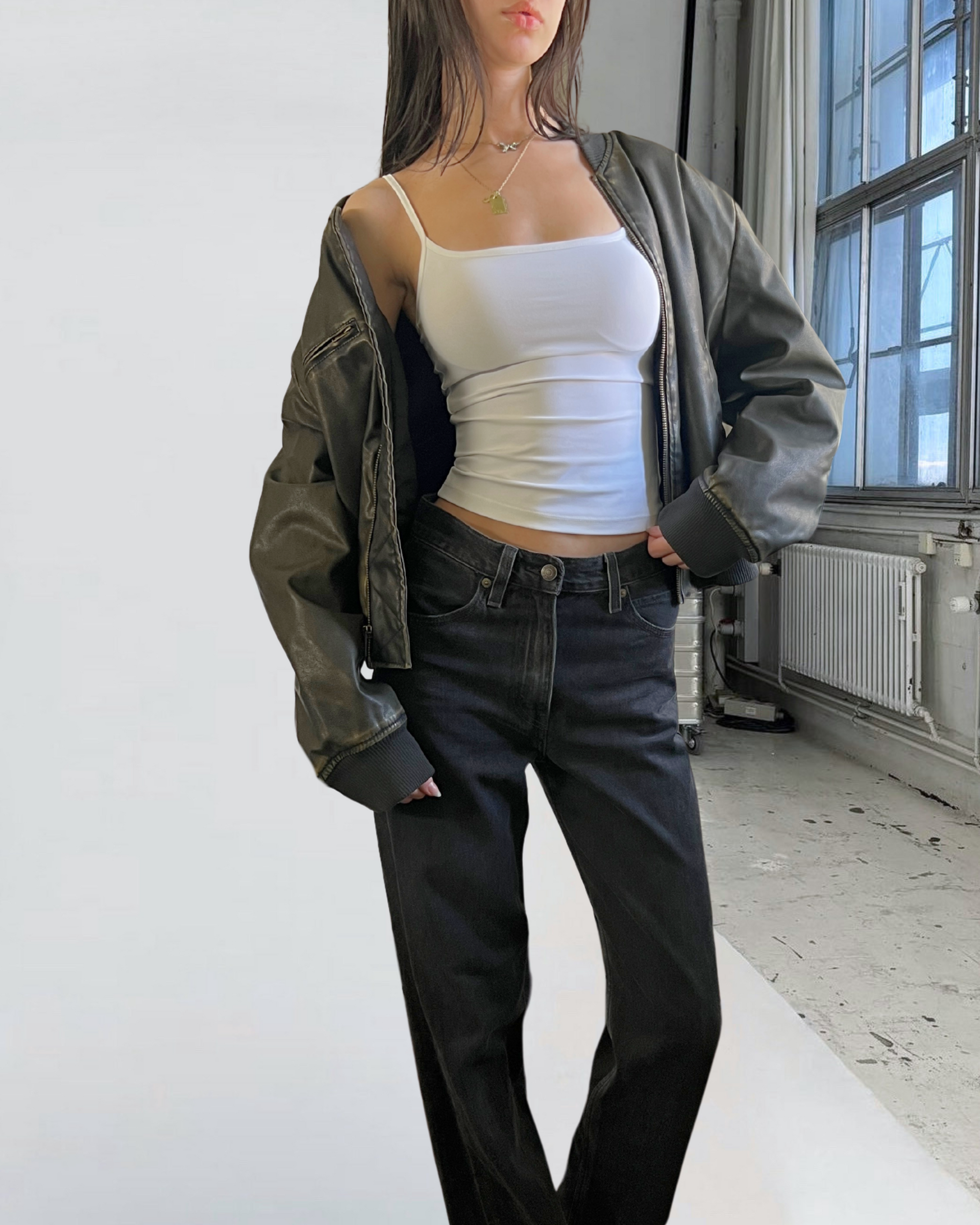 Cropped Vegan Bomber