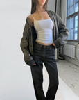 Cropped Vegan Bomber