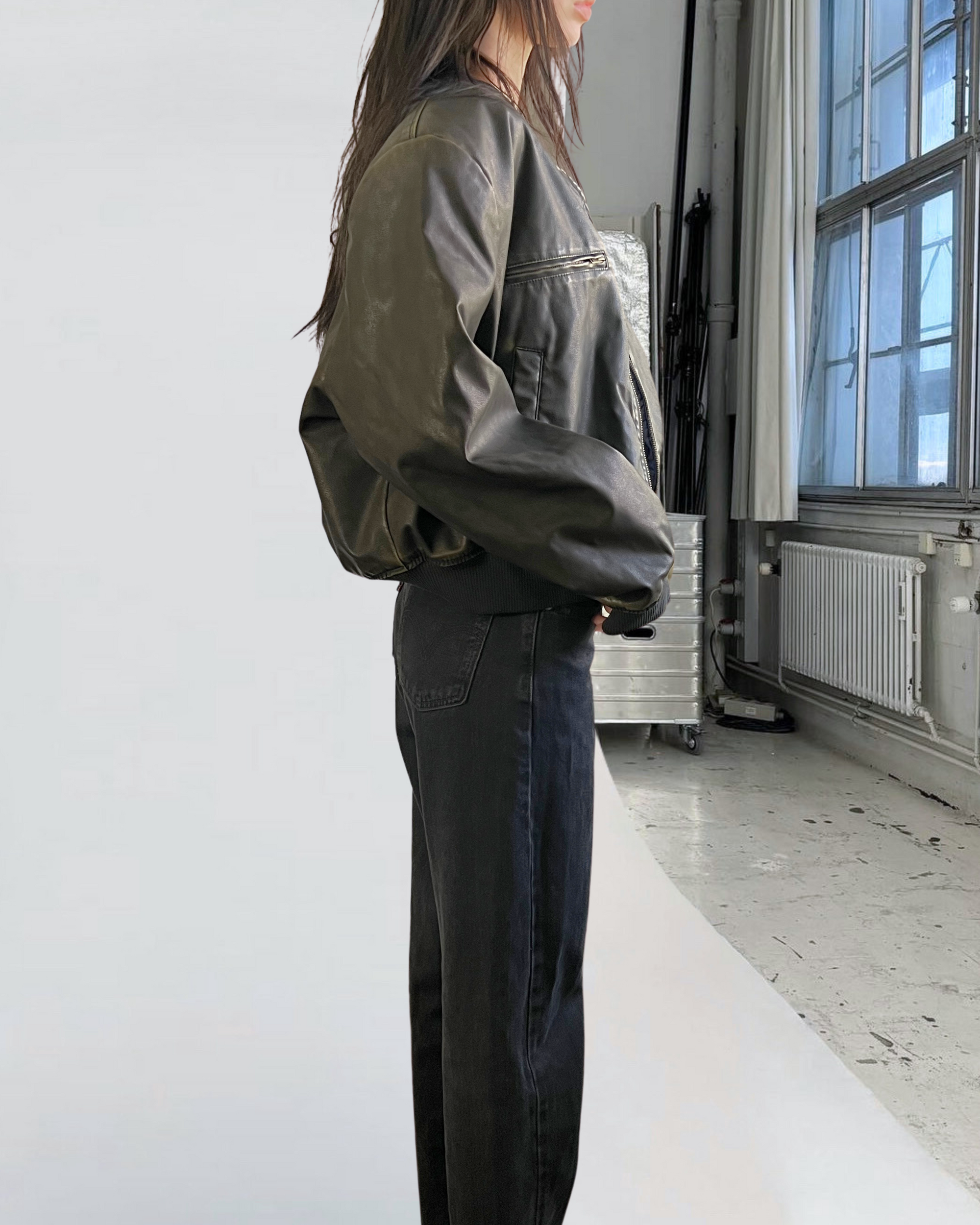 Cropped Vegan Bomber