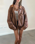 North Leather Bomber