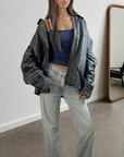 Holly Leather Bomber