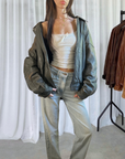 Anetta Leather Bomber