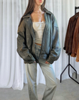 Anetta Leather Bomber