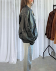 Carrie Leather Bomber