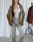 Sasha Leather Bomber