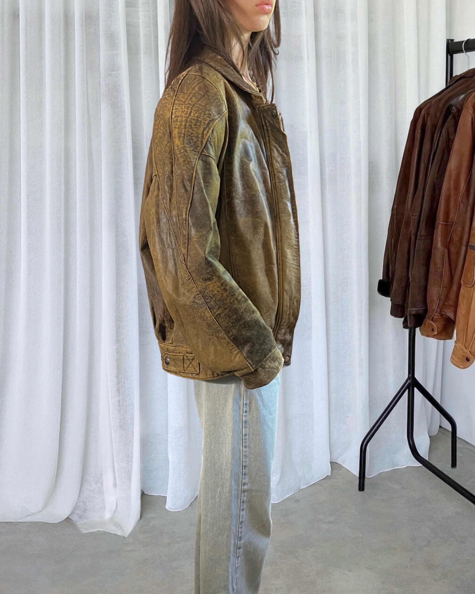 Sasha Leather Bomber