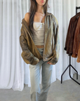 Sasha Leather Bomber