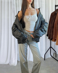 Zella Leather Bomber