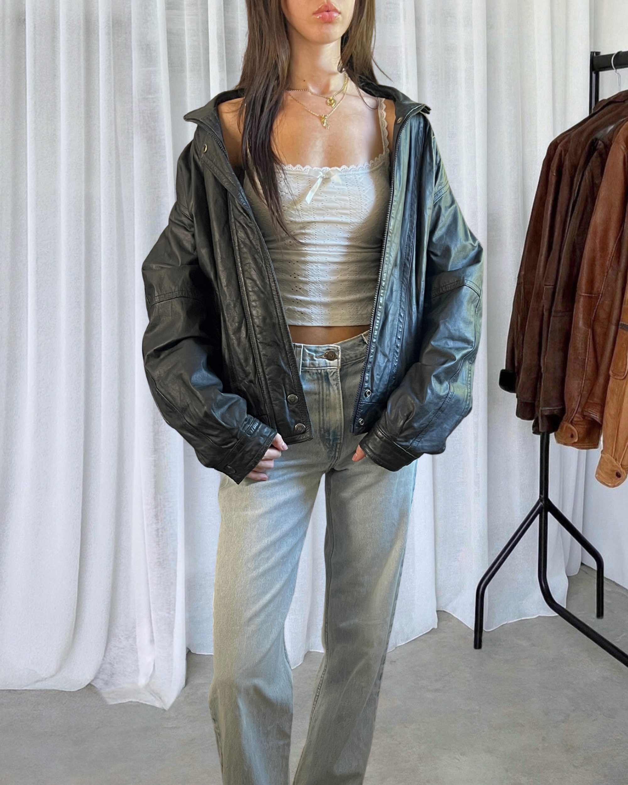 Zella Leather Bomber