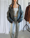 Zella Leather Bomber