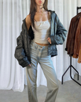 Zella Leather Bomber