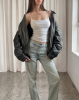 Gaia Leather Bomber