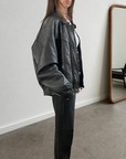 Holly Leather Bomber