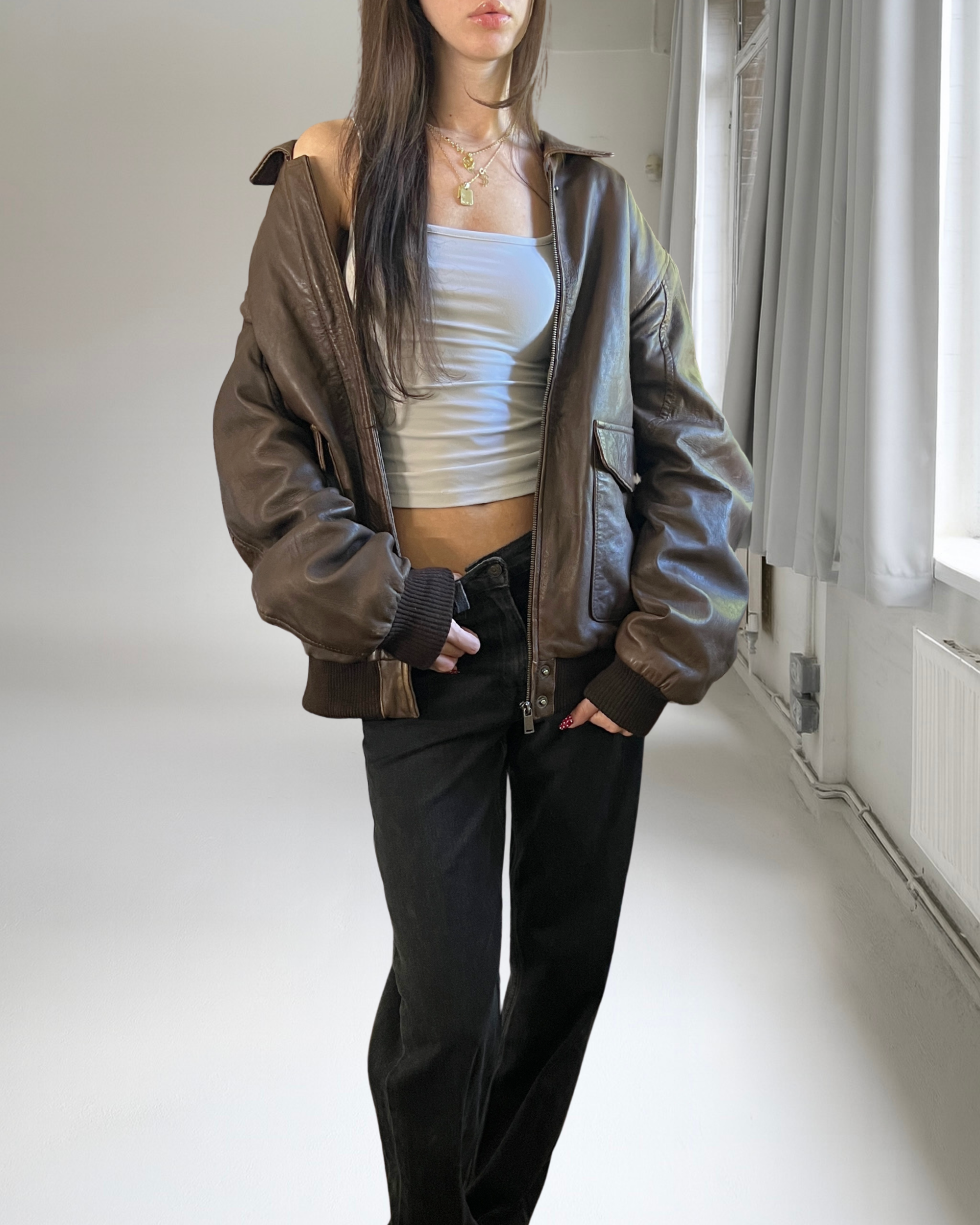 Bonnie Leather Bomber