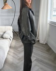 Rosie Leather Bomber