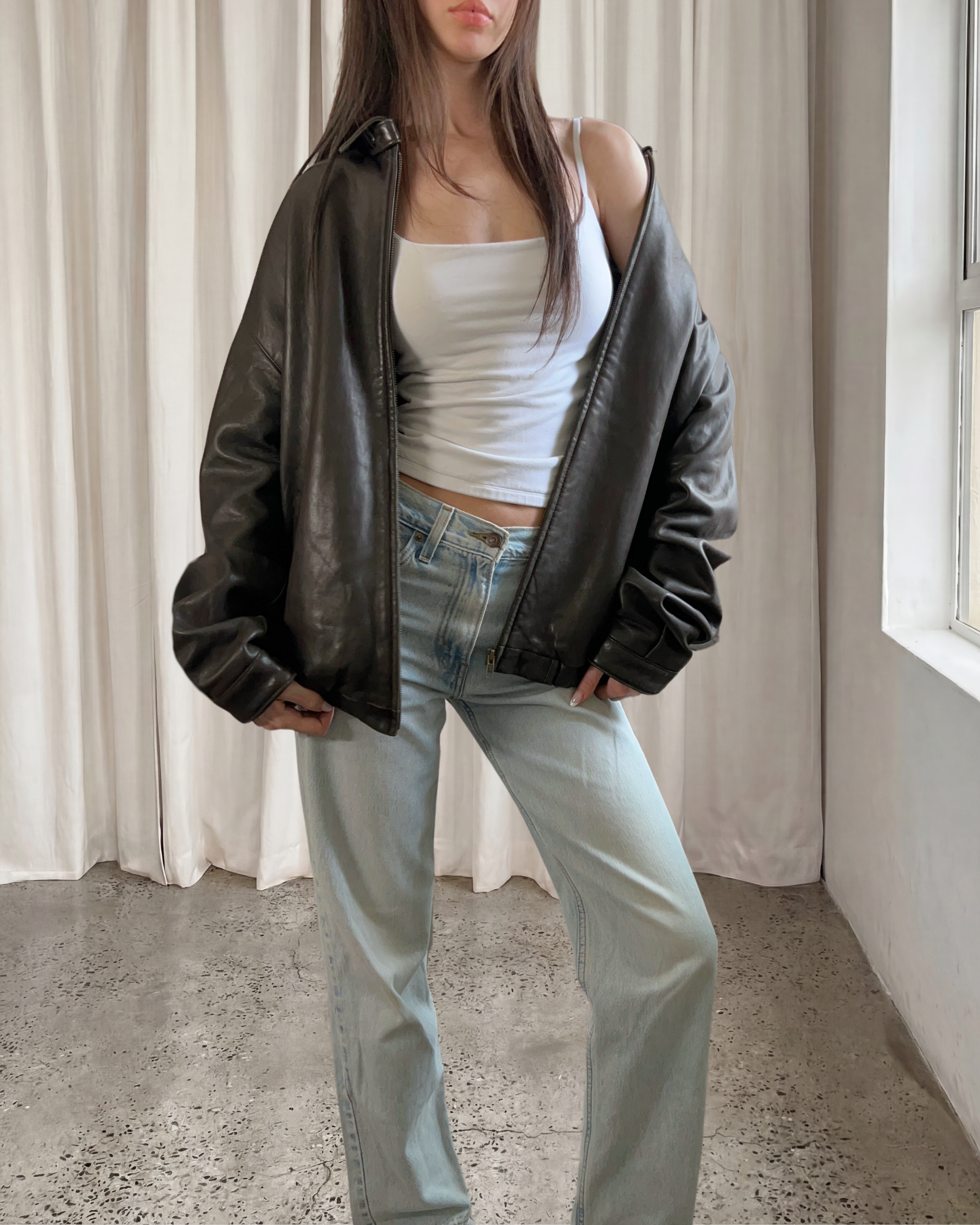Niki Leather Bomber – AntsCurated