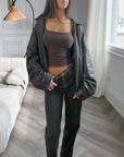 Kessie Leather Bomber