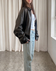 Niki Leather Bomber