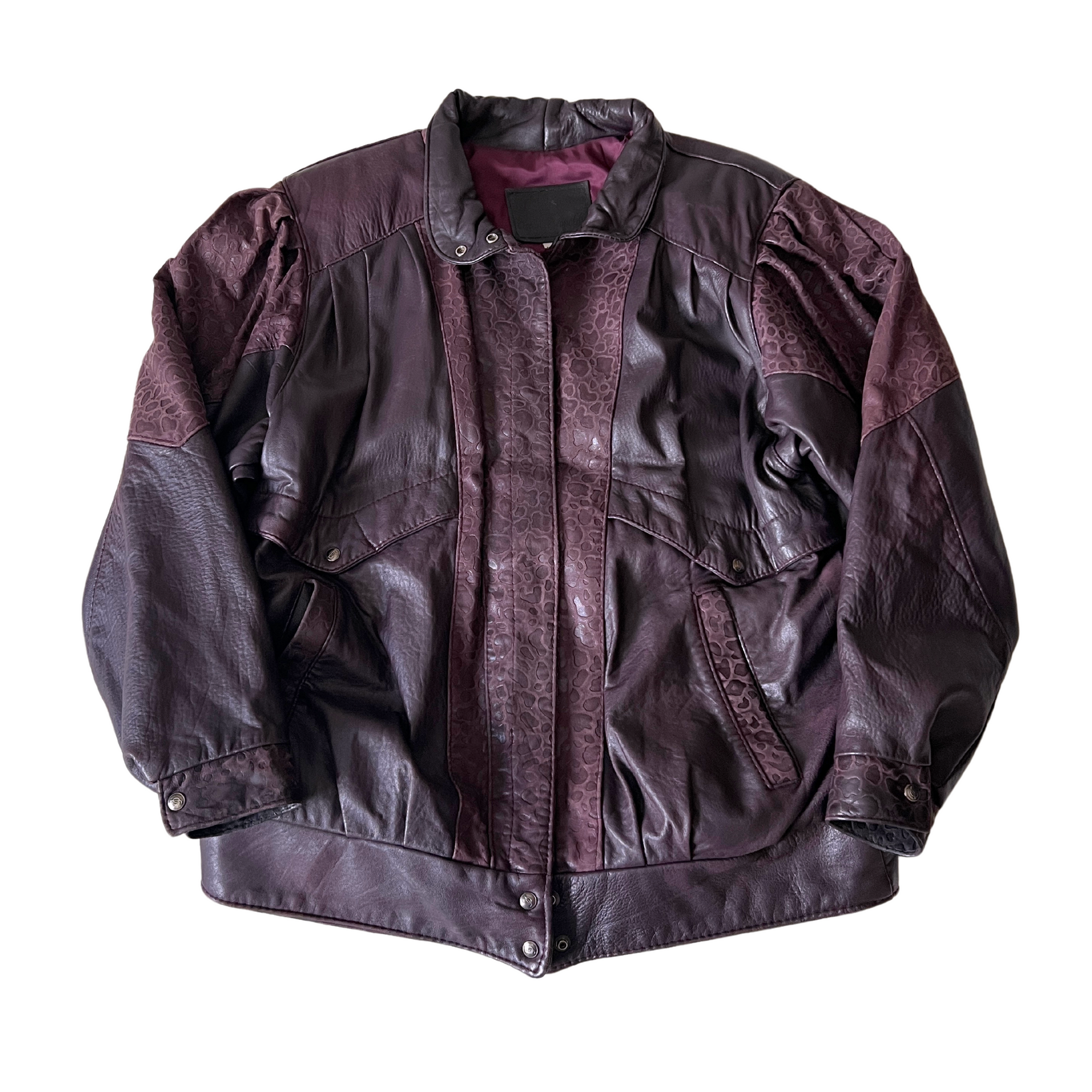Cheetah Leather Bomber
