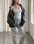 Niki Leather Bomber