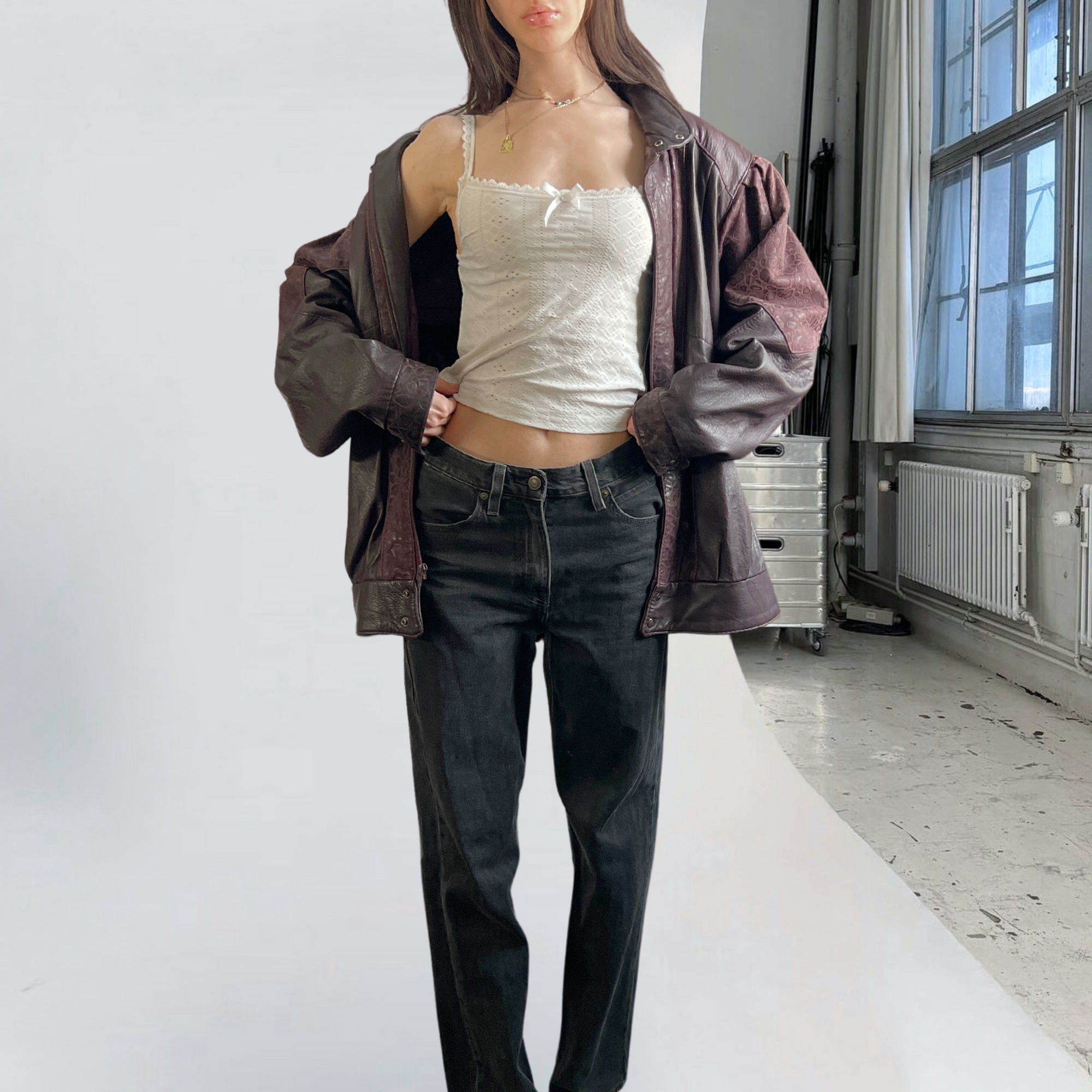 Cheetah Leather Bomber