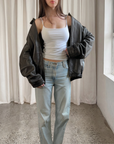 Niki Leather Bomber
