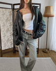 Micha Leather Bomber