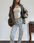 Mirage Leather Bomber